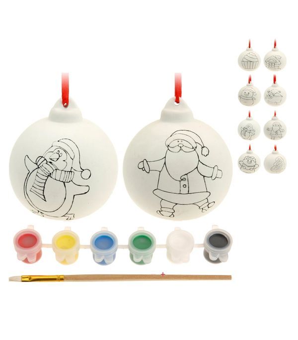 Set Natalizio Da Dipingere Con Palline