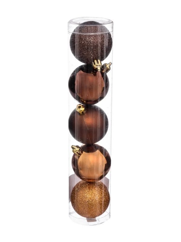 Palline Di Natale Bronzo 5 Pezzi 5Cm