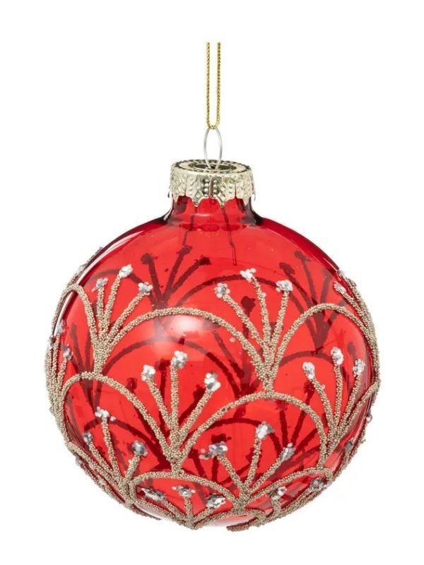 Weihnachts-Glaskugel Art Deco 8Cm