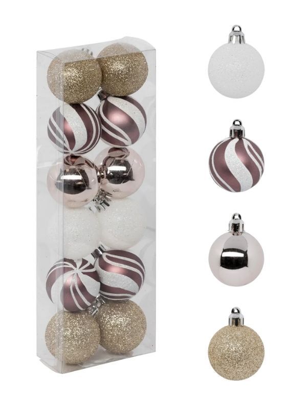 Weihnachtskugeln Rosewood  12 Stücke 4Cm