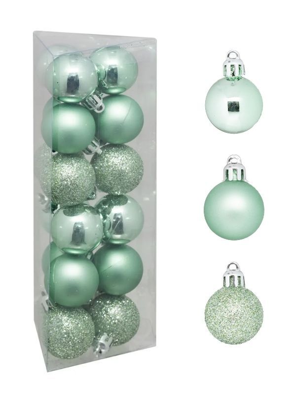 Weihnachtskugeln Mandelgrün 18 Stücke 3Cm