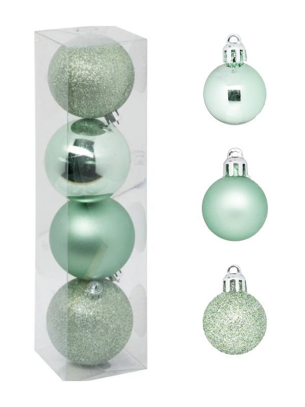 Weihnachtskugeln Mandelgrün 4 Stücke 8Cm