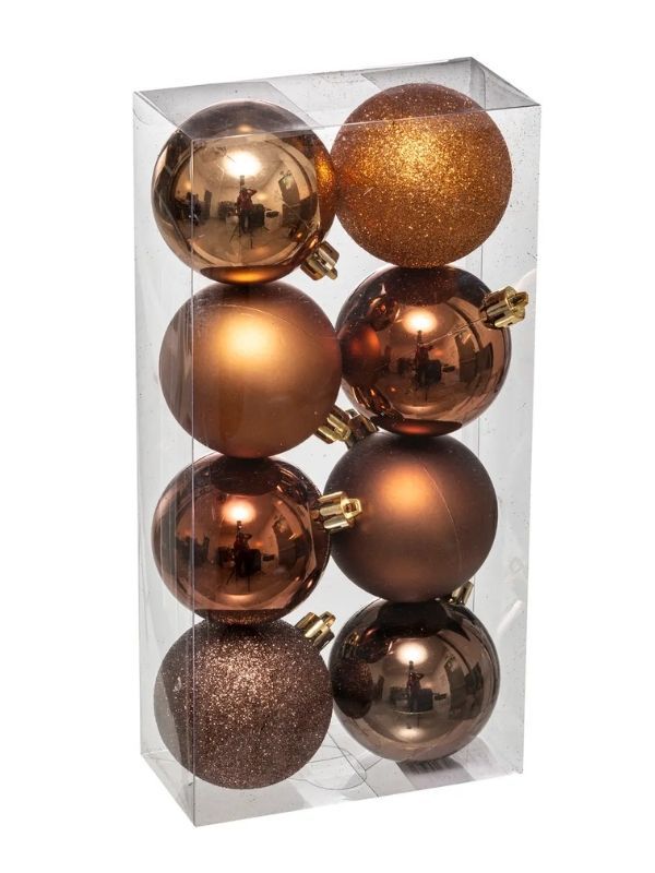 Palline Di Natale Bronzo 8 Pezzi 7Cm