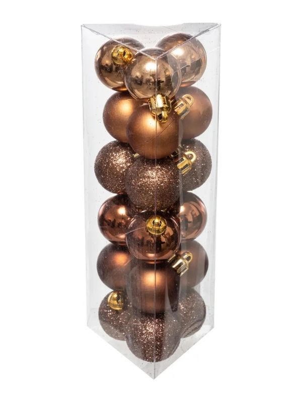 Palline Di Natale Bronzo 18 Pezzi 3Cm