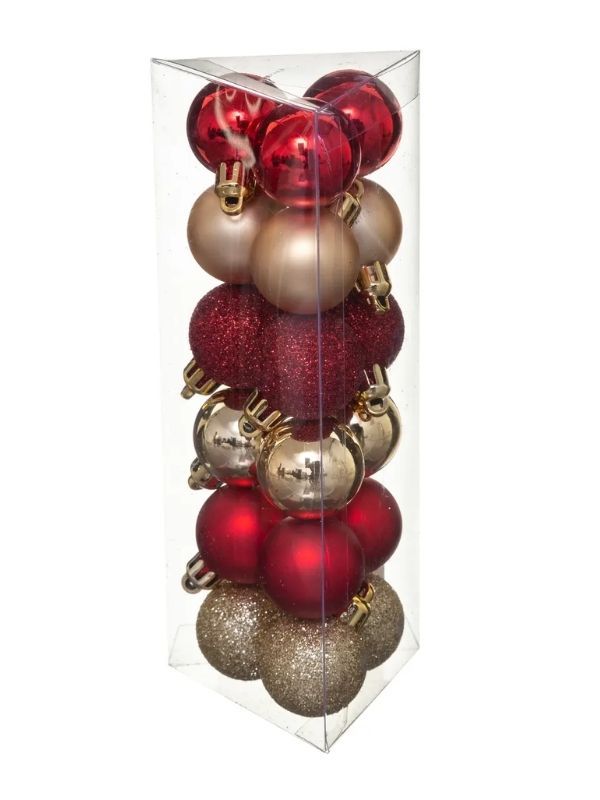 Weihnachtskugeln Rot Und Gold 18 Stücke 3Cm