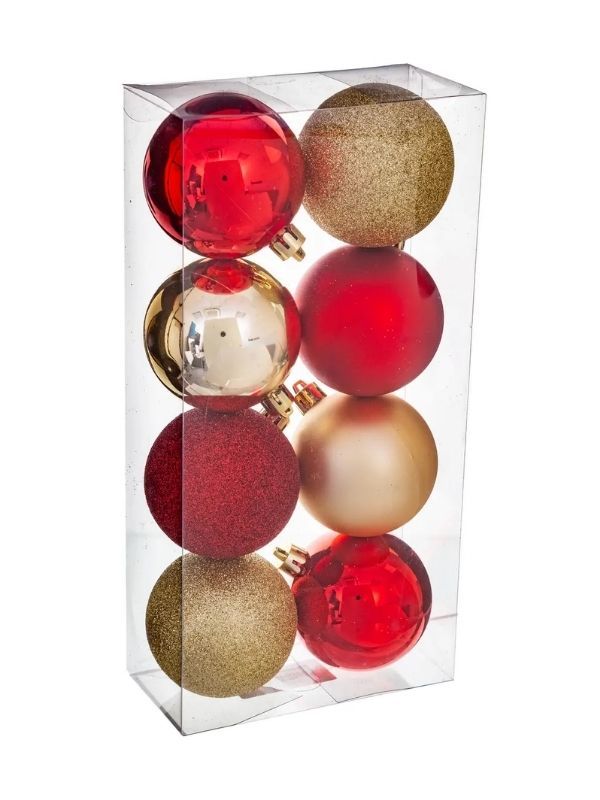 Weihnachtskugeln Rot Und Gold 8 Stücke 7Cm