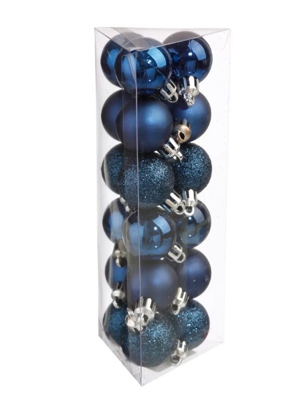 Weihnachtskugeln Mitternachtsblau 18 Stücke 3Cm