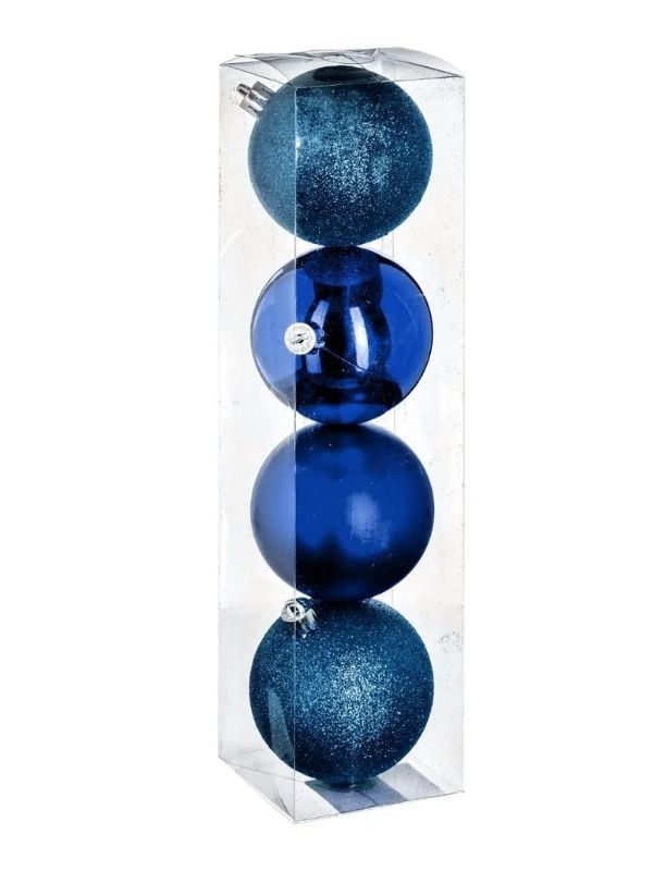 Weihnachtskugeln Mitternachtsblau 4 Stücke 8Cm