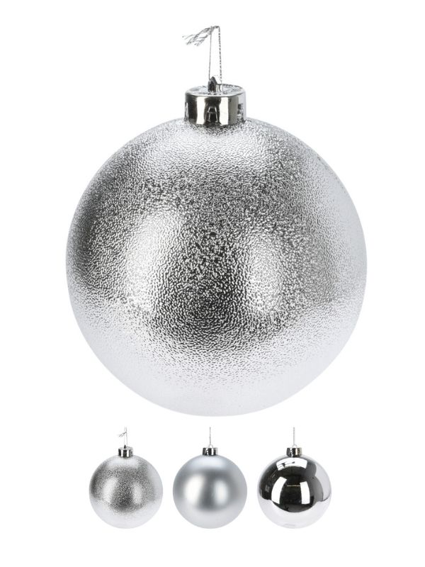 Pallina Di Natale Argento 14Cm - Assortita