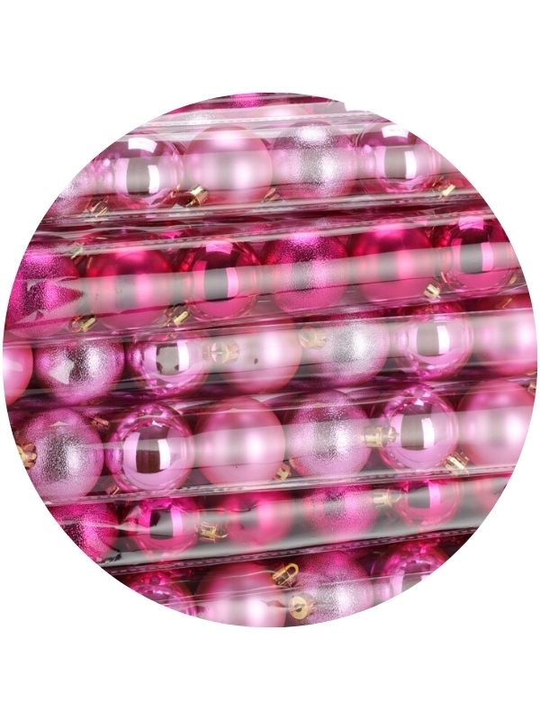 Palline Di Natale Fucsia 10 Pezzi 5Cm