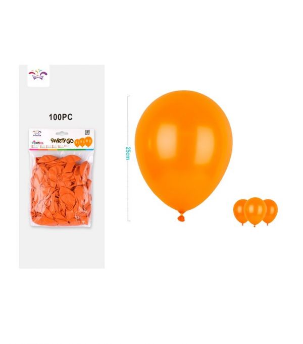Palloncini Tinta Unita Arancione 100 Pezzi