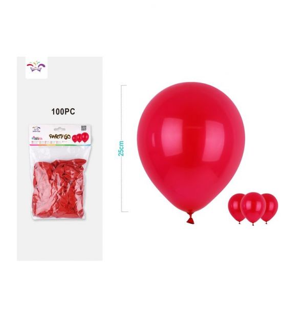 Palloncini Tinta Unita Rosso 100 Pezzi