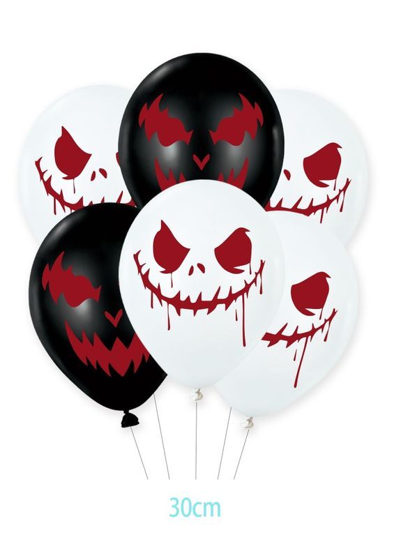 Ballon Mit Halloween-Motiv Schwarzes Und Weißes Skelett 12 Stücke 