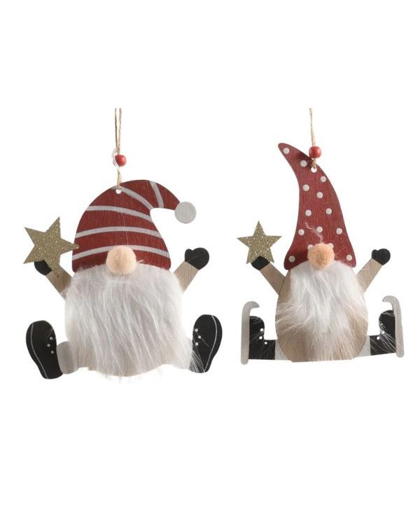 Weihnachtsmann Aus Holz Zum Aufhängen 17Cm - Sortiert