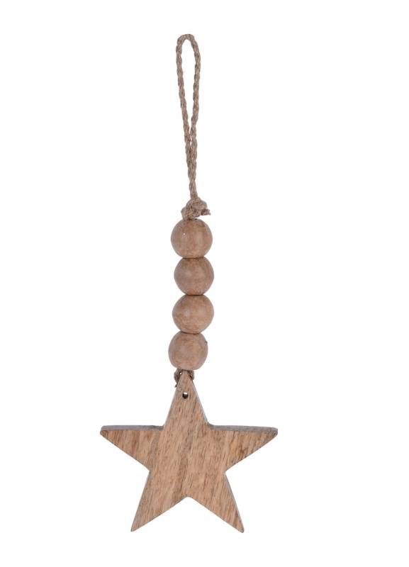 Pendente Natalizio In Legno Di Mango 20Cm