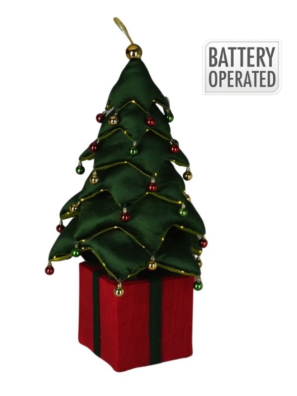 Weihnachtsdeko Weihnachtsbaum Aus Stoff Mit Lichtern 46X115Cm
