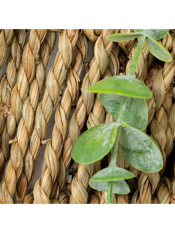Pianta Artificiale Déco Zea Con Cesto Intrecciato Da Appendere 70Cm