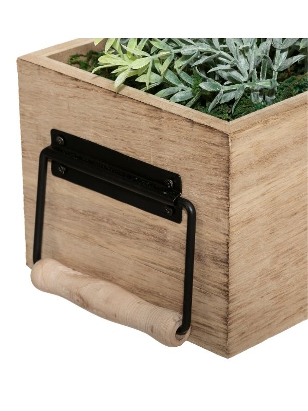 Pianta Artificiale Déco Con Fioriera In Legno House 25.5Cm
