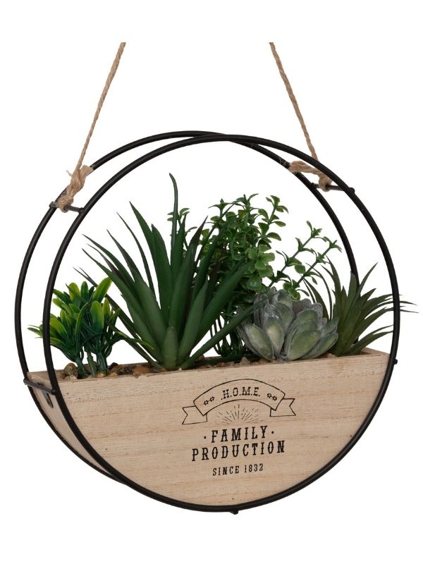 Pianta Artificiale Déco Krist Con Supporto Legno 20Cm
