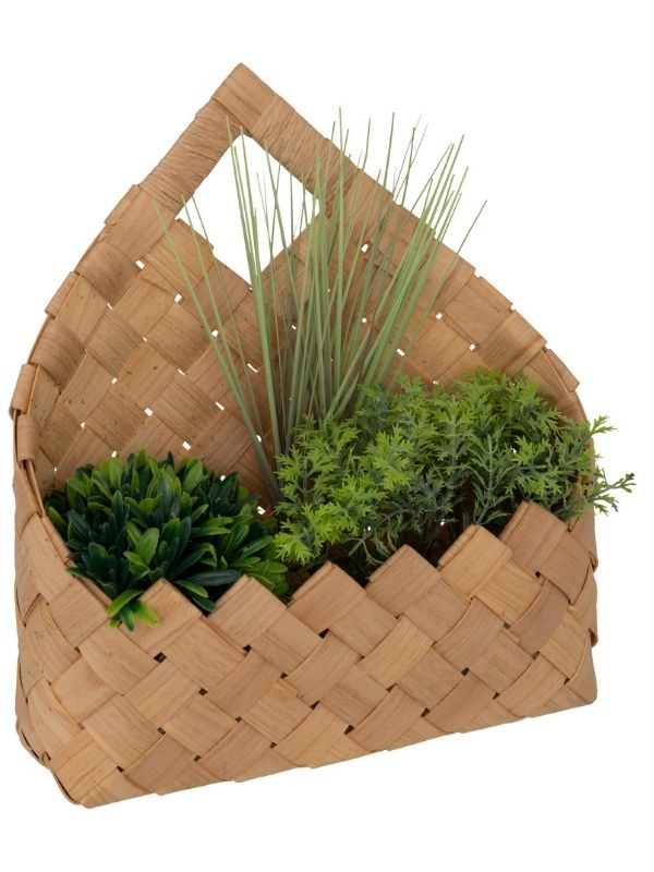 Künstliche Dekopflanze Jika Mit Bambusfaserkorb 28Cm