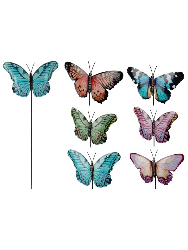 Pick Déco Per Giardino Farfalla In Metallo 65cm - Assortito