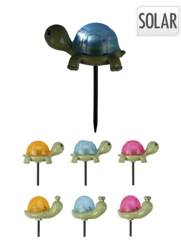 Pick Solar Light Schildkröte Schnecke Kunststoff 16cm - Sortiert