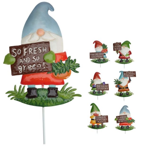 Pic Décoratif En Métal Avec Gnome
