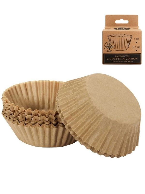 Article De Pâtisserie Moules À Muffins En Papier Kraft Écologique 60 Pièces 