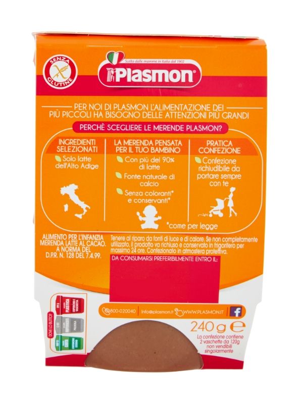 PLASMON La Merenda Lait Et Cacao 2X120G