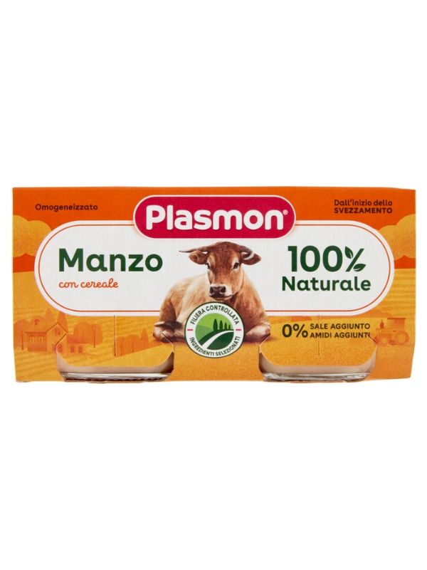 PLASMON Aliments Pour Bébés Homogénéisés Bœuf Aux Céréales 2X80G
