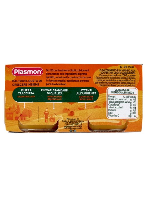 PLASMON Aliments Pour Bébés Homogénéisés Pomme Et Abricot 2X80G