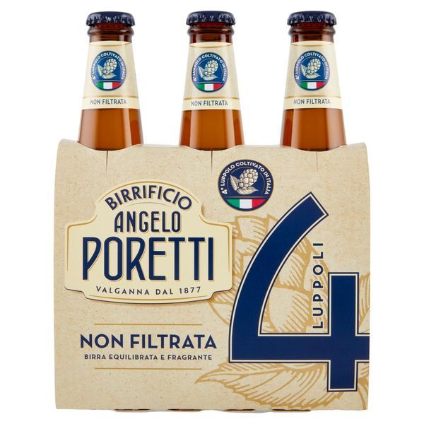 PORETTI Birra Non Filtrata 4 Luppoli 5% - 3X33Cl