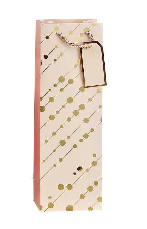 Borsa Di Carta Natalizia Porta Bottiglie 12X9X36Cm - Assortita