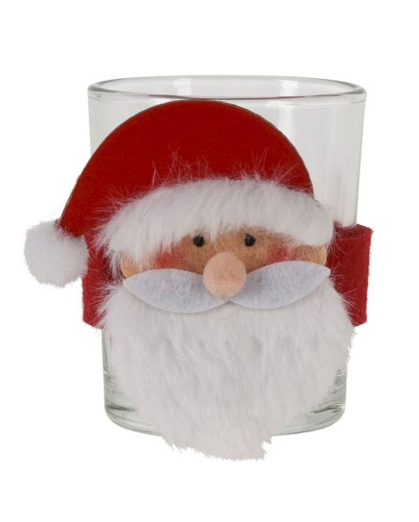Porta Candela Di Natale In Vetro 7Cm