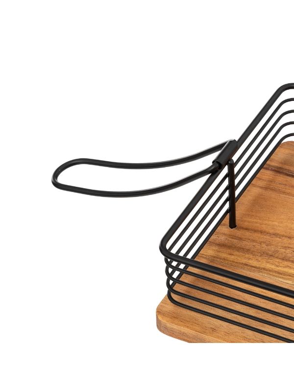 Serviettenhalter mit Holz- und Metallstopper 19x19cm