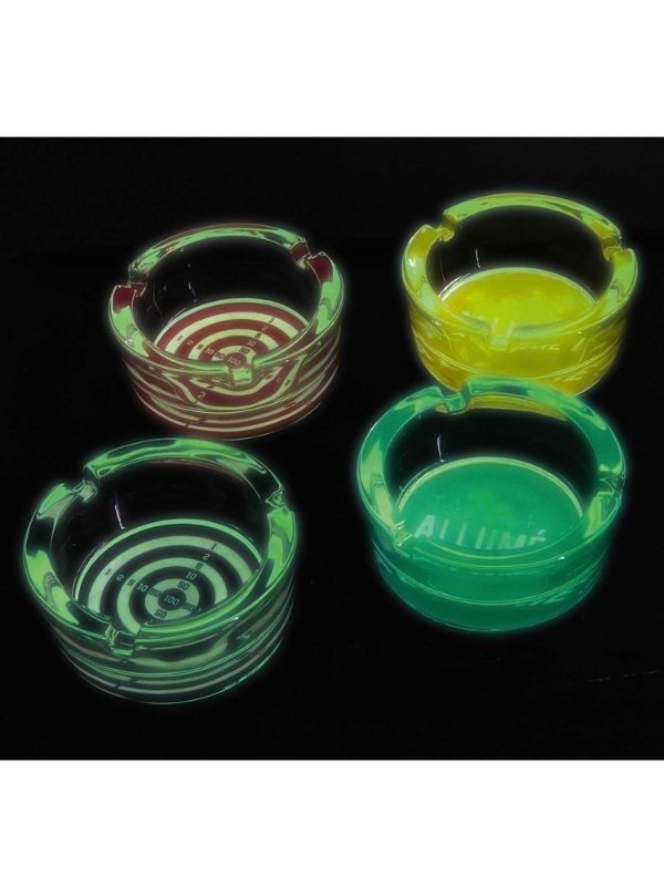  Cendrier En Verre Glow In The Dark 8.5Cm - Assorti