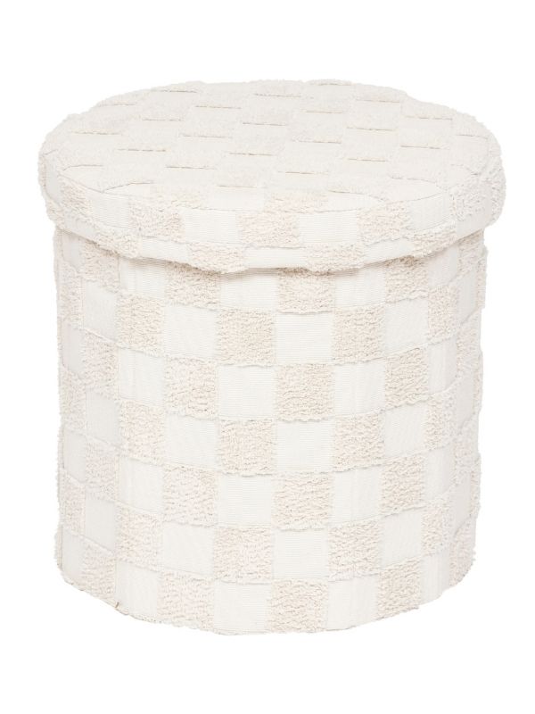 Deko-Faltpuff Pasti Rundtufté Weiß 38X38Cm
