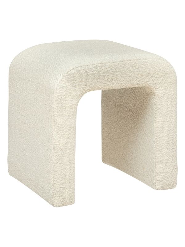 Pouf Déco Sevi Bouclé Bianco 41X35Cm