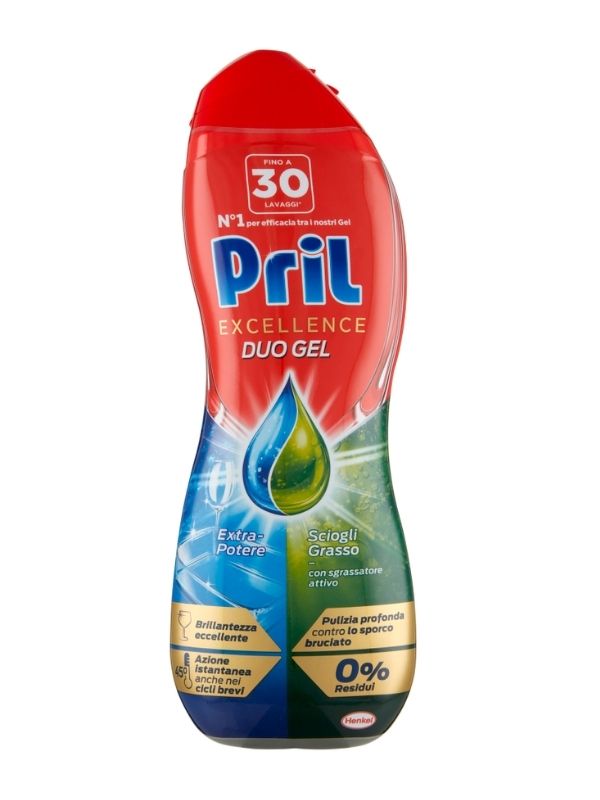 PRIL Excellence Duo Gel Lave-Vaisselle Dissolvant De Graisse 540Ml