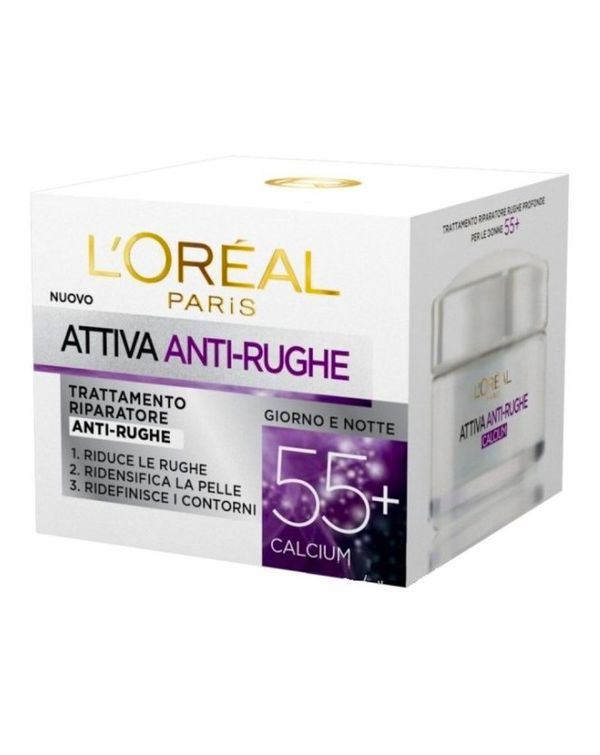 L'OREAL Crema Attiva Anti Rughe 55+ Giorno E Notte 50Ml