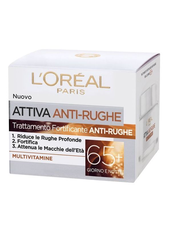 L'OREAL Crema Attiva Anti Rughe 65+ Multivitamine 50Ml