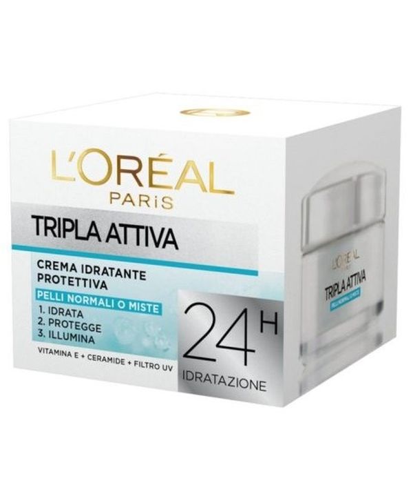 L'OREAL Crema Tripla Attiva Protettiva Per Pelli Normali O Miste 50Ml