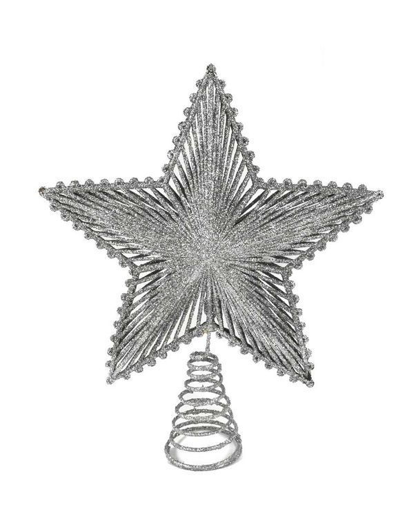 Puntale Per Albero Di Natale A Forma Di Stella Argento