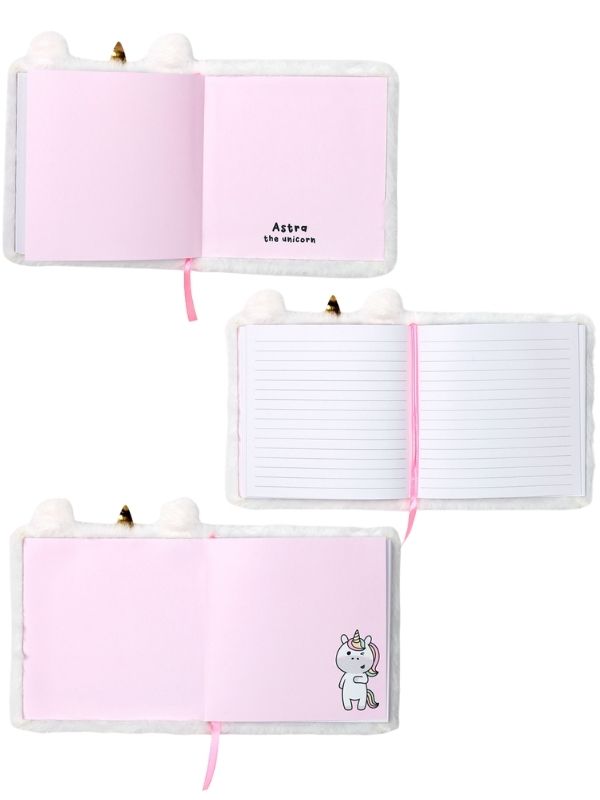 Carnet De Notes Avec Couverture En Peluche Licorne 15X15Cm
