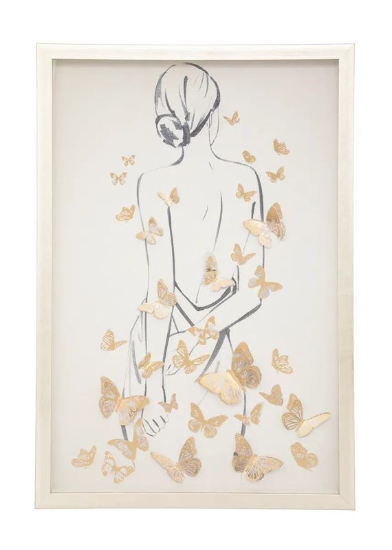 Peinture Encadrée Diana En Bois Naturel 40X60Cm