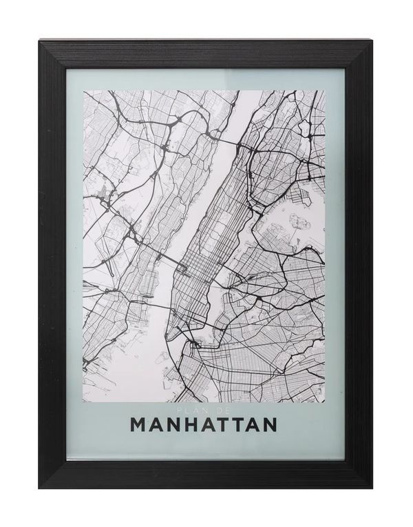 Cadre Avec Photo Décorative Manhattan En Bois Noir 18X24Cm