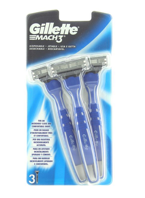GILLETTE 3-Klingen-Rasierer Mach3 3 Stücke