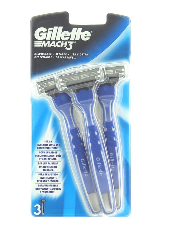 GILLETTE Rasoi 3 Lame Mach3 3 Pezzi