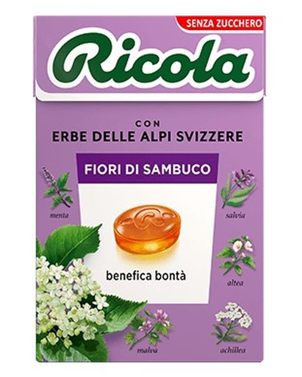 RICOLA Con Erbe Delle Alpi Svizzere E Fiori Di Sambuco 50G