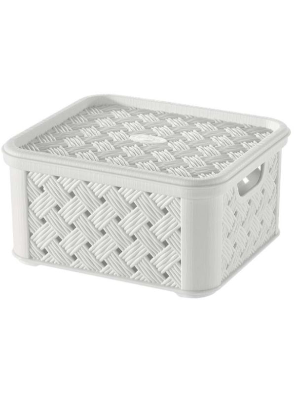 Scatola Organizer Con Coperchio Bianco 14X16X8Cm